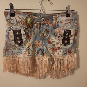 Size 1 Customized Up-cycled Floral Shorts